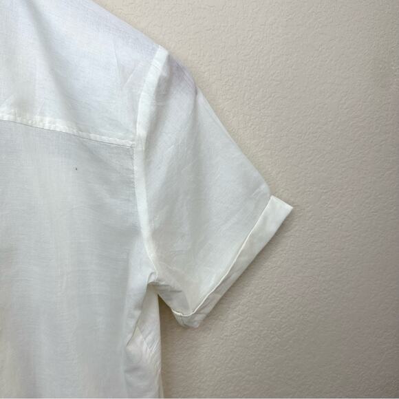 FAHERTY The Uptown Shirt Whisper Ivory Lightweight Organic Cotton Womens Sz M - Picture 11 of 15